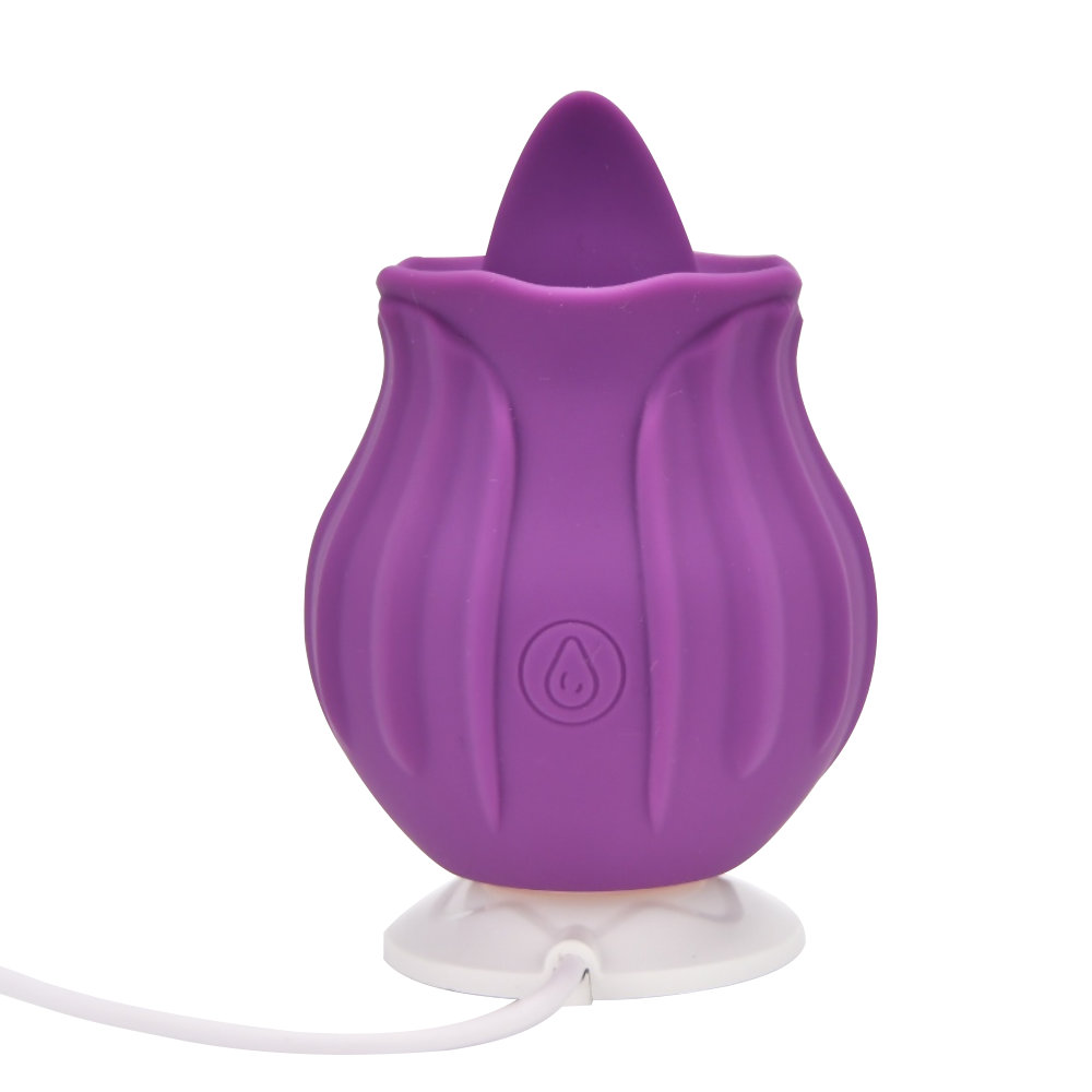 Loving Joy Rose Licking Clitoral Vibrator Purple - imagine 6